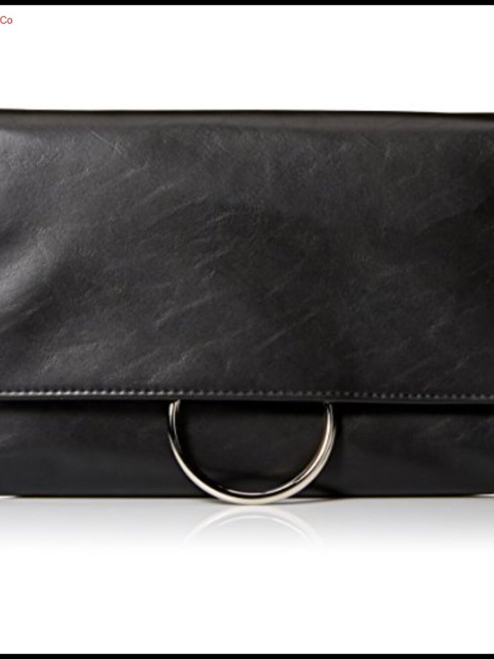 Vegan Leather Envelope Clutch with Ring Closure & Detachable Strap